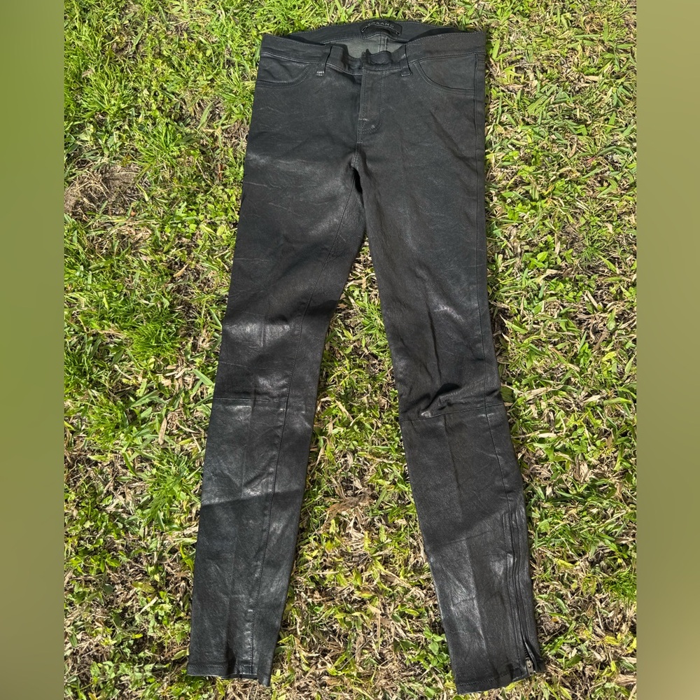 J Brand Size 27 Black Leather Jeans